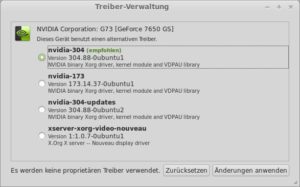 Abbildung 5: Falscher Treiber aktiv? Über "Treiber für Vorrichtungen" im Mint-Kontrollzentrum tauschen Sie ihn aus.