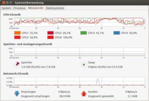 Abbildung 5: Die Software nutzt Multikern-Architektur des Testrechners teilweise zu 100 Prozent aus.