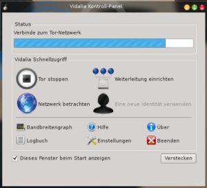 Abbildung 5: Vidalia baut eine Verbindung zum Tor-Netzwerk auf.