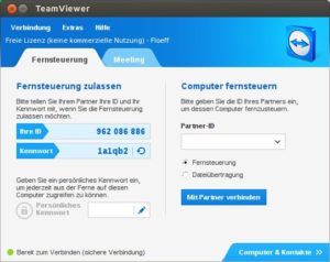 Abbildung 5: Mit TeamViewer erreichen Sie schnell andere Rechner – komplizierte Einstellungen am Router und der heimischen Firewall müssen Sie nicht vornehmen.