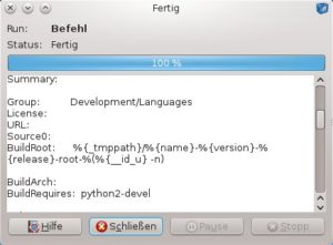 Abbildung 6: SpaceFM gibt bei Bedarf die Ausgabe aus einem Konsolenbefehl ohne zusätzliches Terminal aus.
