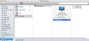 Abbildung 7: Ein OS-X-Rechner bindet über den Finder eine Linux-Freigabe per Gastzugang ein.