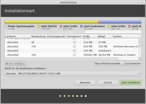 Abbildung 8: Auch im UEFI-Modus können Sie selbst die Aufteilung der Festplatte festlegen.