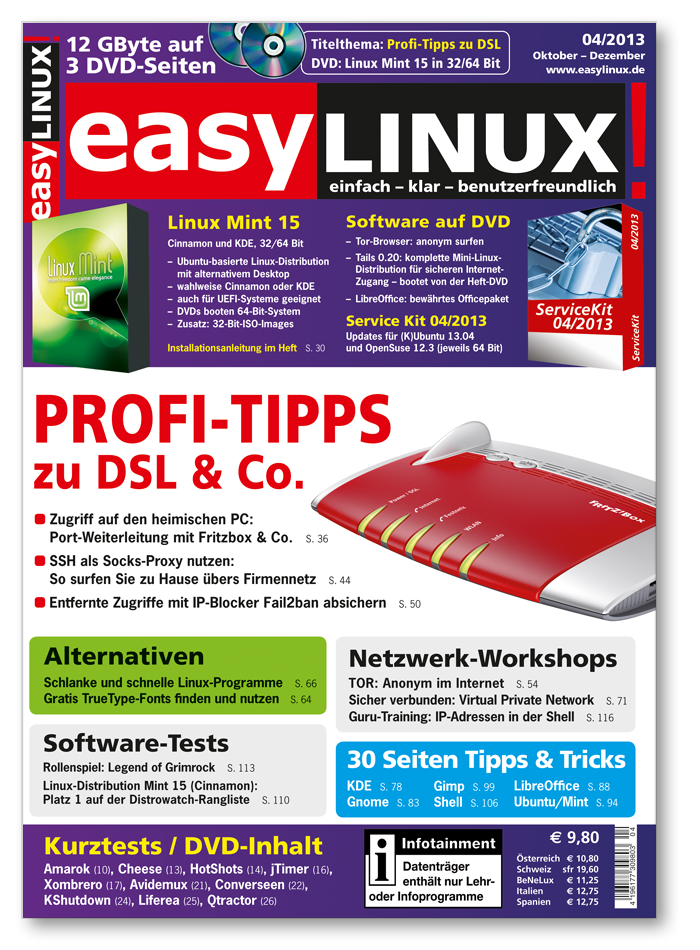 Heftcover EasyLinux 04/2013