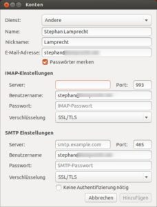 Abbildung 2: Solange der Server das Protokoll IMAP versteht, besteht die Möglichkeit, ihn mit der aktuellen Version von Geary zu nutzen.