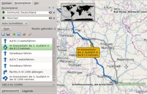 Abbildung 6: Die ausgewählte Route erscheint in Blau, die von einem Konkurrenzdienst berechnete in hellgrau.