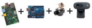 Abbildung 1: Die Seheiah-Hardware: RasPi, Arduino Uno, Flusssensor und Webcam.