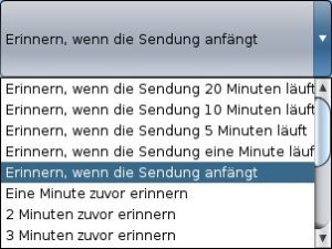 Abbildung 6: Die Erinnerungsfunktion macht Sie auf bevorstehende Sendungen aufmerksam.