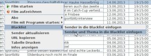 Abbildung 6: Unerwünschte Beiträge blenden Sie über eine Blacklist aus der Liste der Filme aus.