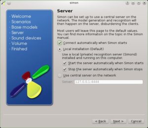 Abbildung 7: Läuft Simon nur auf einem lokalen Rechner, startet es seine Server-Komponente <code srcset=