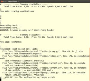 Abbildung 8: Starten Sie Vedics aus dem Terminal, erfahren Sie wie hier, ob das Programm abgestürzt ist. In einem solchen Fall gilt es, im Speicher verbliebene Bestandteile über den Kill-Befehl explizit abzuschießen.