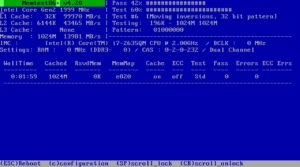 Abbildung 1: Das Diagnoseprogramm Memtest86+ prüft den Arbeitsspeicher auf Herz und Nieren.