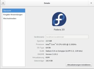 Abbildung 1: Der Grafik-Stack von Gnome 3.10 setzt bei fehlender OpenGL-Unterstützung auf Llvmpipe.
