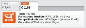 Abbildung 10: Die beste Audioqualität bieten Dateien im WAV-Format.
