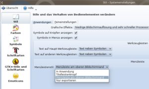 Abbildung 10: KDE beherrscht seit der Version 4.10 versteckte, vom Fenster losgelöste Menüleisten.