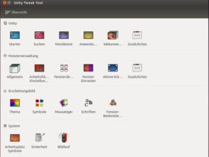 Abbildung 11: Das Unity Tweak Tool bringt zahlreiche Einstellungsmöglichkeiten zurück.