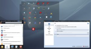 Abbildung 14: Das Ordner-Ansicht-Applet mit dem Arbeitsflächen-Ordner ermöglicht das Ablegen von Programmverknüpfungen auf dem Desktop.