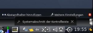 Abbildung 17: Der Systemabschnitt der Kontrollleiste ist eines der wichtigsten Standard-Applets von KDE.