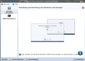 Abbildung 2: Kscreen erlaubt das Einrichten mehrerer Monitore via Drag & Drop.