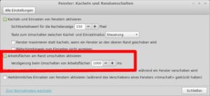 Abbildung 3: Diese Einstellung sorgt dafür, dass Sie zu einer virtuellen Arbeitsfläche wechseln, wenn sich der Mauszeiger am Desktoprand befindet.
