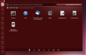 Abbildung 3: Das Unity-Dash erreichen Sie über das Ubuntu-Symbol.