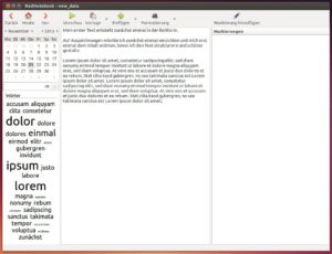 Abbildung 3: Einen ersten Text haben Sie mit RedNotebook schnell erstellt. Für das Gestalten bietet es sich an, Markierungen und Auszeichnungen später zu ergänzen.
