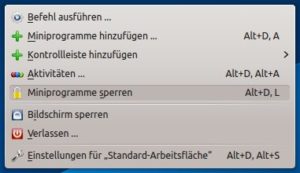 Abbildung 4: Über den Menüeintrag "Miniprogramme sperren" schützen Sie die Startleiste und sich selbst vor unagenehmen Überraschungen.