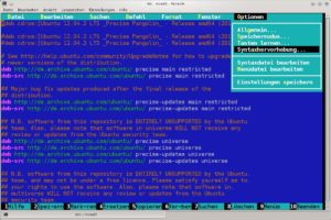 Abbildung 4: Für Debian-basierte Systemen (hier Ubuntu) bietet Mcedit spezielle Highlighting-Dateien an. Über das Menü schalten Sie manuell zu einer anderen Ansicht um.