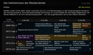 Abbildung 5: Übersicht mit Tücken: Der integrierte Programmplaner ist zwar übersichtlich, startete im Test allerdings nicht synchron zur aktuellen Zeit.