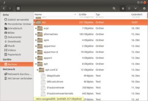 Abbildung 5: Die Baumansicht ist zurück, und im Dateimanager Nautilus können Sie nun Ordner wieder auf- und zuklappen.