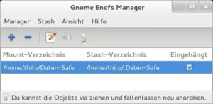 Abbildung 5: Der Gnome Encfs Manager bietet eine umfangreiche grafische Oberfläche für Gnome-Desktops.