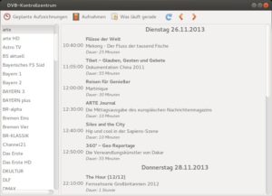 Abbildung 7: Wenigstens etwas: Zwar läuft das Live-TV nicht, dafür lassen sich der EPG und die Aufnahmefunktion mit Gnome-Bordmitteln nutzen.