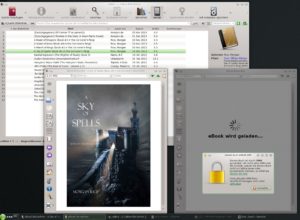 Abbildung 7: Nicht jedes Buch aus dem Amazon-Store ist DRM-geschützt: Im Test ließen sich alle englischen Fantasy-E-Books problemlos unter Linux lesen. Bei DRM-Ware erscheint eine Fehlermeldung (rechts).