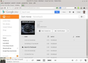 Abbildung 8: Google Play spielt Musik nur über das Web-Interface ab, es gibt keine spezielle Anwendung mit Playerfunktion.