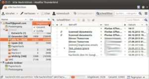 Abbildung 8: Dank der Erweiterung Extra Folder Columns gibt Thunderbird detailliert Auskunft über den Inhalt der Ordner.