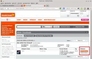 Abbildung 9: MusicLoad bietet ein komplettes Album als Zip-Datei zum Download in einem Rutsch an.