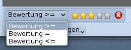 Abbildung 9: Die Filterfunktion von Gwenview erstreckt sich auch auf das Bewertungssystem.