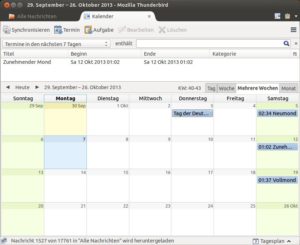 Abbildung 9: Mondphasen, Feiertage, Ferien und andere Daten importieren Sie als iCalendar-Daten im Handumdrehen in Ihren Kalender.