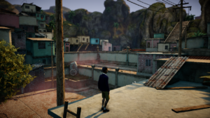 Mit Sprüngen und im Stechschritt geht es in Papo & Yo über die Dächer einer Favela.
