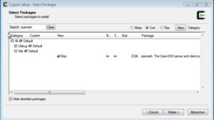 Abbildung 2: Der grafische Installer von Cygwin löst die Abhängigkeiten ausgewählter Komponenten automatisch auf.