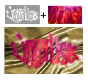 Abbildung 5: Als Transparenzmaske beschneidet der LinuxUser-Schriftzug den roten Bitmap-Hintergrund.