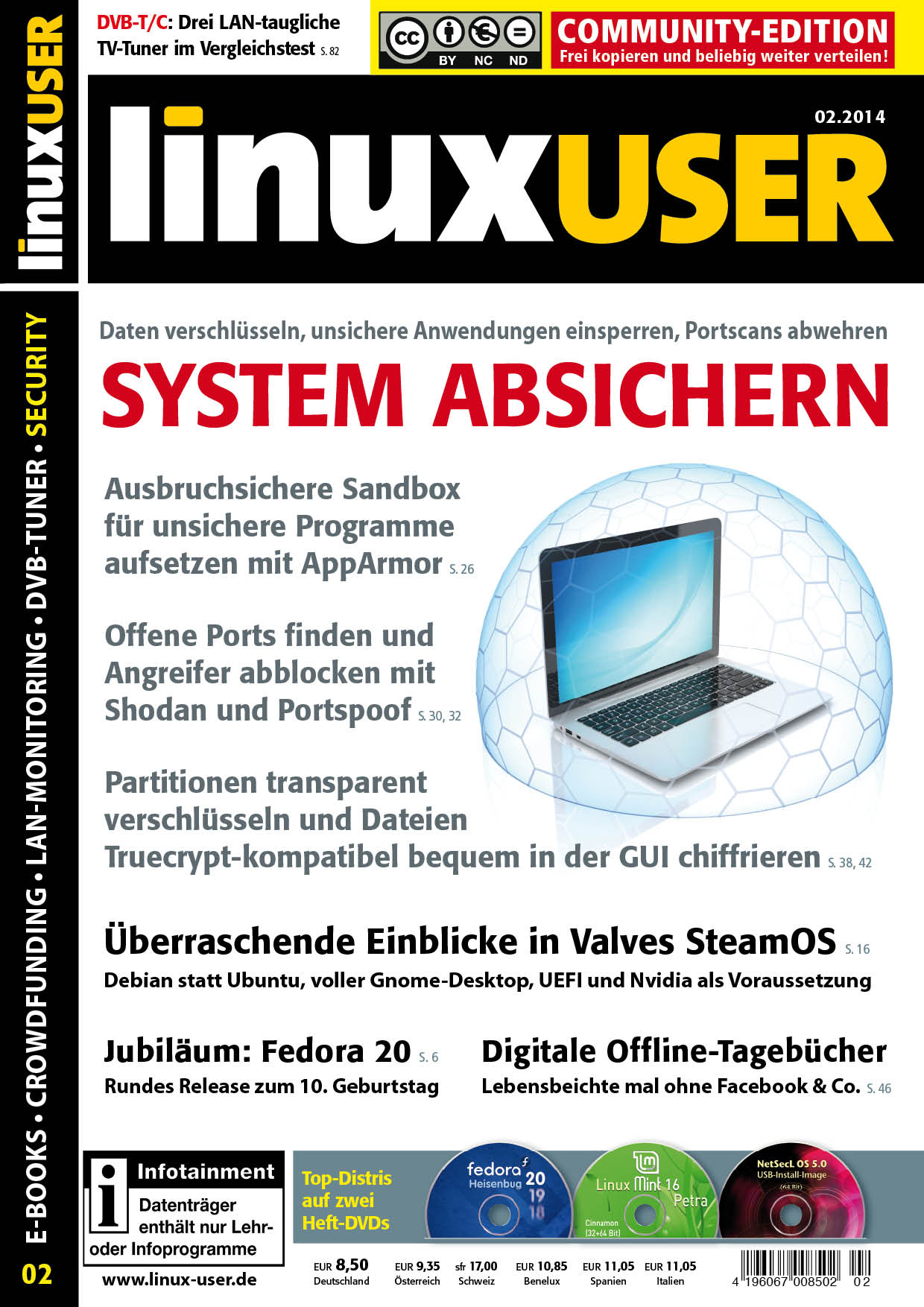Heftcover LinuxUser Community Edition 02/2014