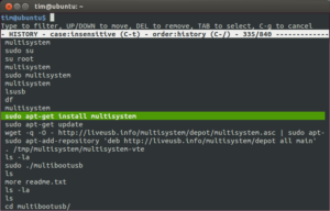 Die BASH History Suggest Box in Aktion