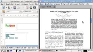 Abbildung 1: Der proprietäre Adobe Reader (rechts) gehört normalerweise nicht in Knoppix, Libre Office (links) dagegen schon.
