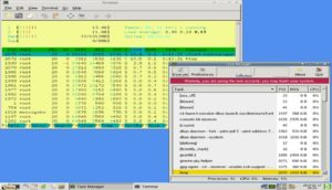Abbildung 2: Über den Task-Manager und Htop behalten Sie Prozesse und Dienste im Auge.