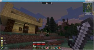 Abbildung 2: Mods erweitern Minecraft um unzählige Extras. Hier ein japanisches Dorf aus Millenaire mit Riesenbäumen aus Extrabiomes im Hintergrund.