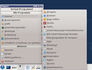 Abbildung 1: Mageia installiert nur das klassische Startmenü, Sie können aber zu KickOff umschalten.