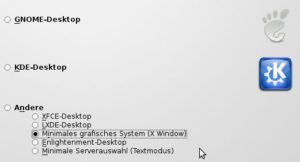 Abbildung 1: Über die Auswahl "Minimales grafisches System" sorgen Sie bei der OpenSuse-Installation dafür, dass keine alten KDE-3-Pakete stören.