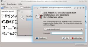 Abbildung 3: Wenn Sie eine Schriftart systemweit installieren möchten, dann weisen Sie sich in diesem Dialog als Administrator aus.