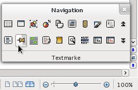 Abbildung 3: Aktivieren Sie über das Icon mit dem Pin die Textmarken für die Navigation.